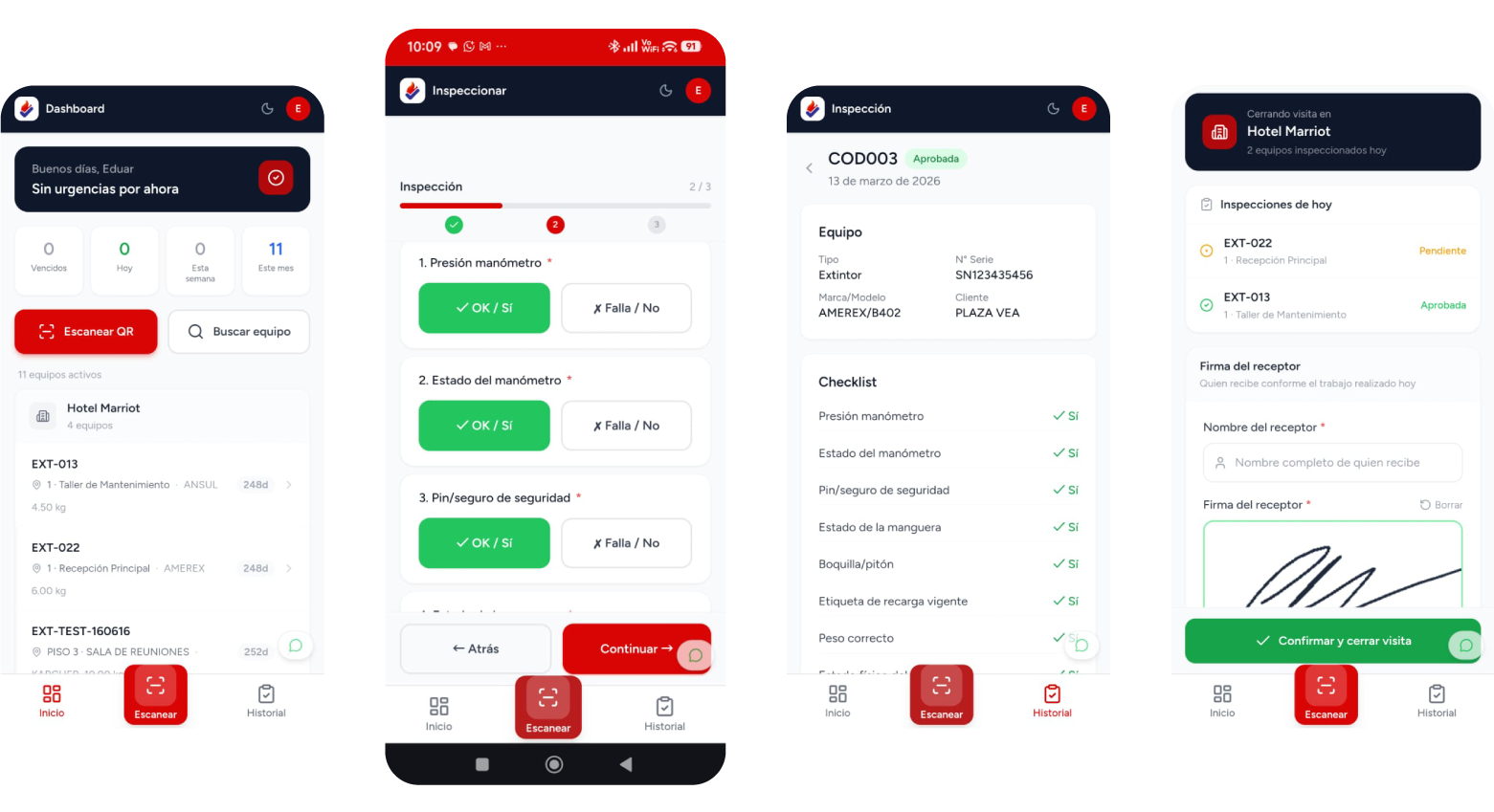 Panel Móvil de Verificador FireTrack
